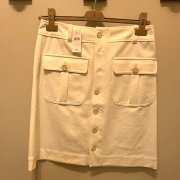 Loft Button-Down White A-Line Skirt-SIZE 6-NWT - Picture 9 of 9
